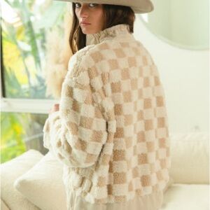 Ascot & Hart maison sherpa check jacket